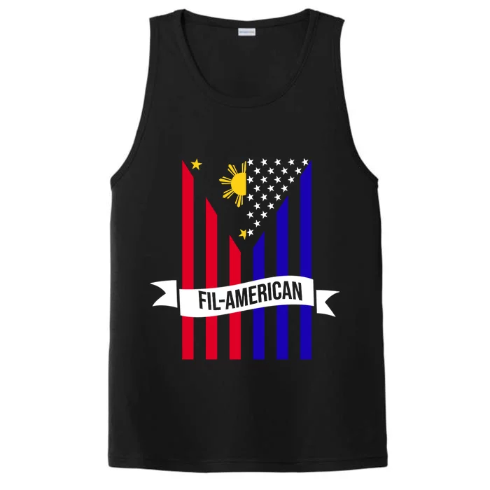 FillAmerican Filipino Philippines USA Flag Performance Tank