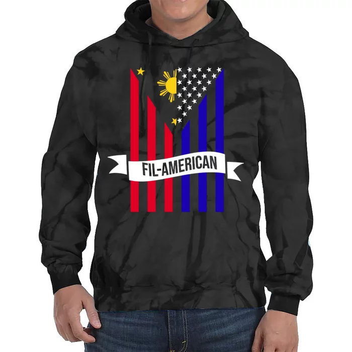 FillAmerican Filipino Philippines USA Flag Tie Dye Hoodie