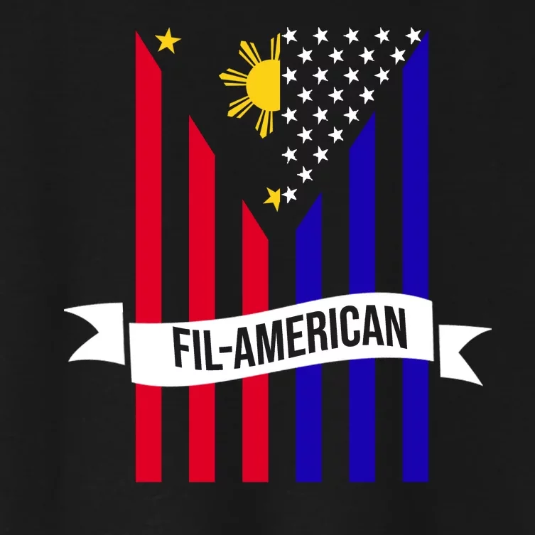 FillAmerican Filipino Philippines USA Flag Women's Crop Top Tee