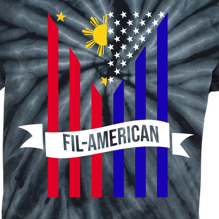 FillAmerican Filipino Philippines USA Flag Kids Tie-Dye T-Shirt