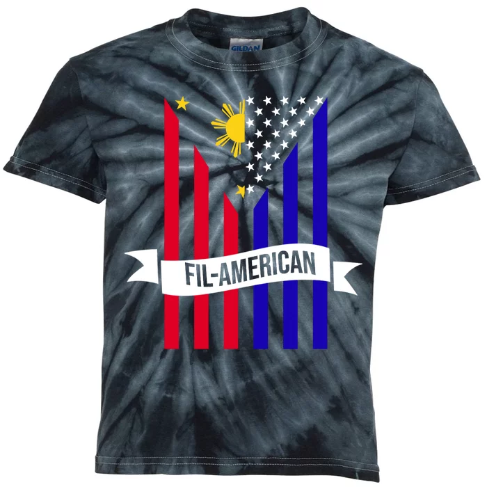 FillAmerican Filipino Philippines USA Flag Kids Tie-Dye T-Shirt