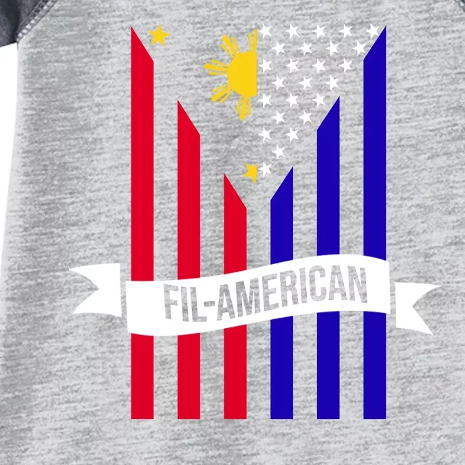 FillAmerican Filipino Philippines USA Flag Infant Baby Jersey Bodysuit