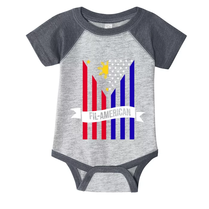 FillAmerican Filipino Philippines USA Flag Infant Baby Jersey Bodysuit