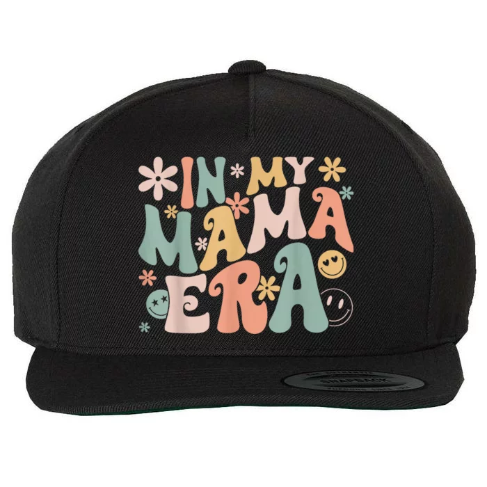 Funny In My Mama Era Lover Groovy Retro Mom Mothers Day Wool Snapback Cap