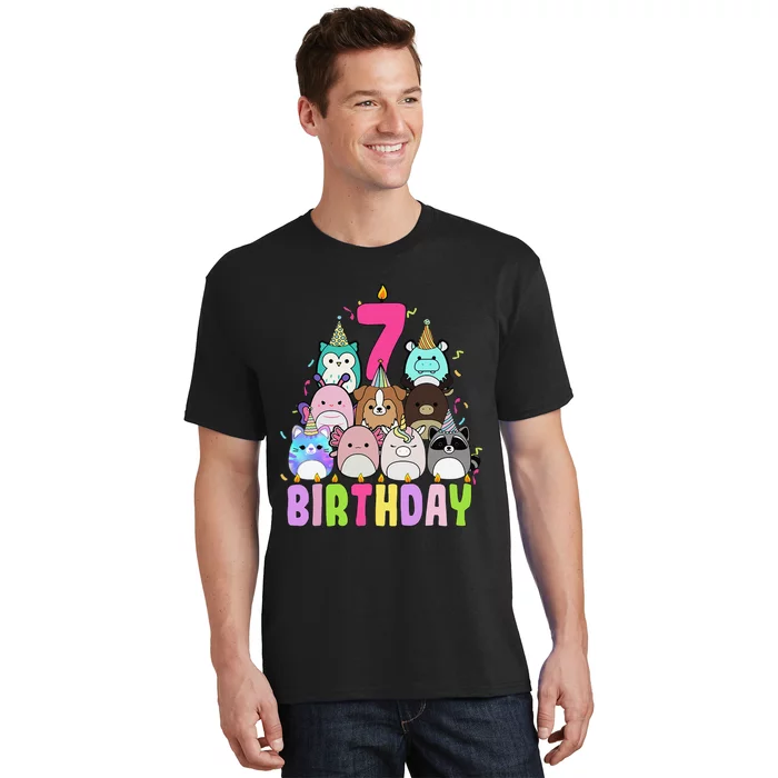 Funny Its My 7th Birthday Squish Squad Mallow Girl K.Ids Cute Gift T-Shirt