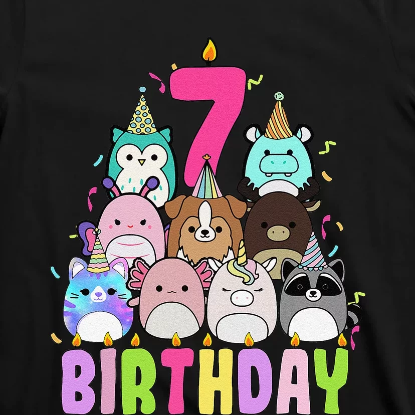 Funny Its My 7th Birthday Squish Squad Mallow Girl K.Ids Cute Gift T-Shirt