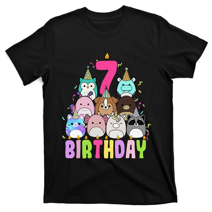 Funny Its My 7th Birthday Squish Squad Mallow Girl K.Ids Cute Gift T-Shirt