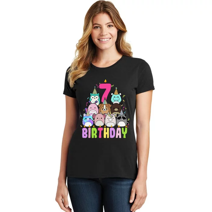 Funny Its My 7th Birthday Squish Squad Mallow Girl K.Ids Cute Gift Women's T-Shirt