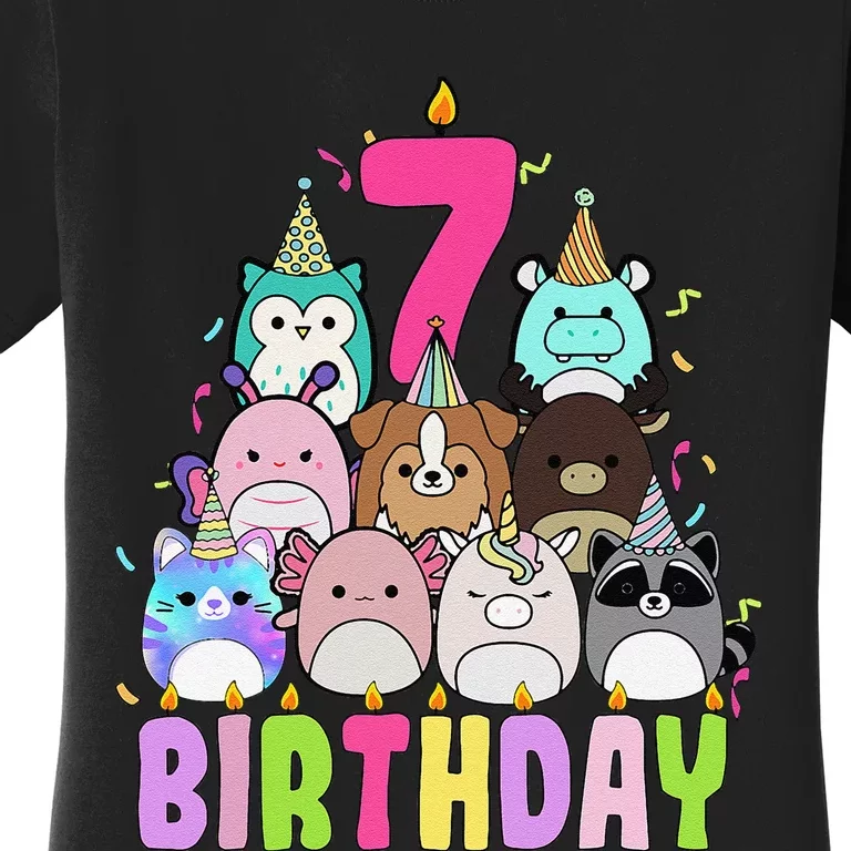 Funny Its My 7th Birthday Squish Squad Mallow Girl K.Ids Cute Gift Women's T-Shirt