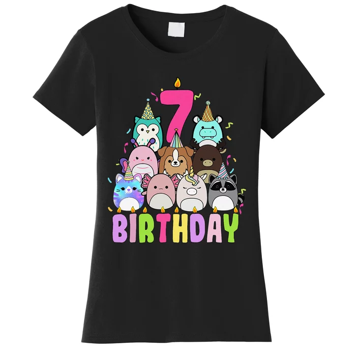 Funny Its My 7th Birthday Squish Squad Mallow Girl K.Ids Cute Gift Women's T-Shirt