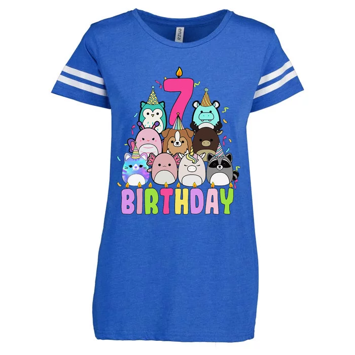 Funny Its My 7th Birthday Squish Squad Mallow Girl K.Ids Cute Gift Enza Ladies Jersey Football T-Shirt