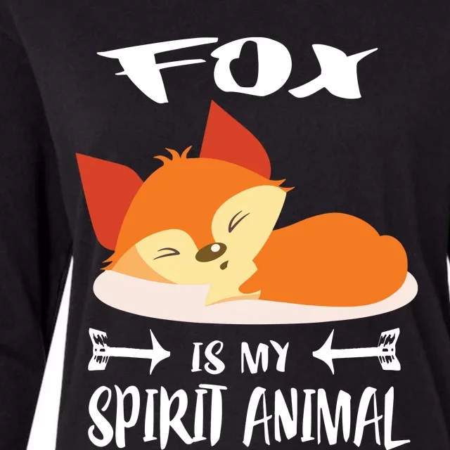 Fox Is My Spirit Animal Funny Gift Womens Cotton Relaxed Long Sleeve T-Shirt