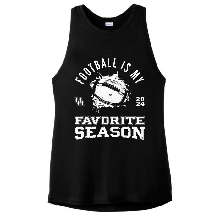 Football Is My Favorite Season Cougars Ladies Tri-Blend Wicking Tank