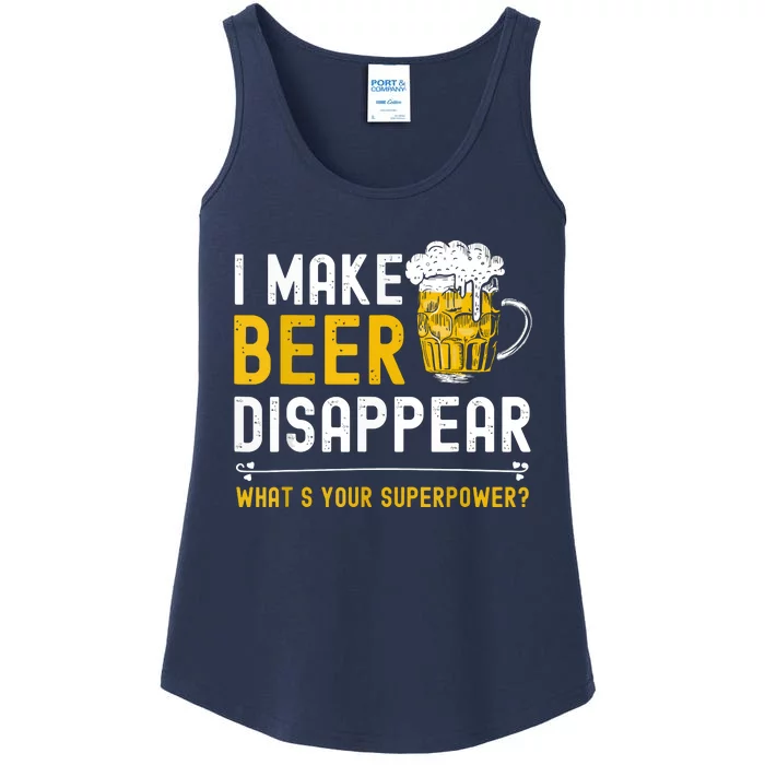 Funny I Make Beer Disappear What's Your Superpower Ladies Essential Tank