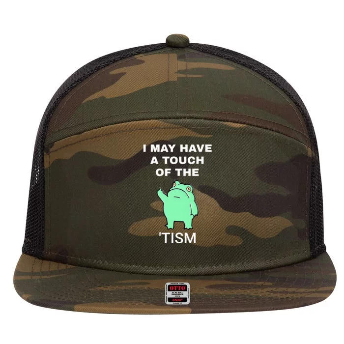 Frog I May Have A Touch Of The Tism 7 Panel Mesh Trucker Snapback Hat