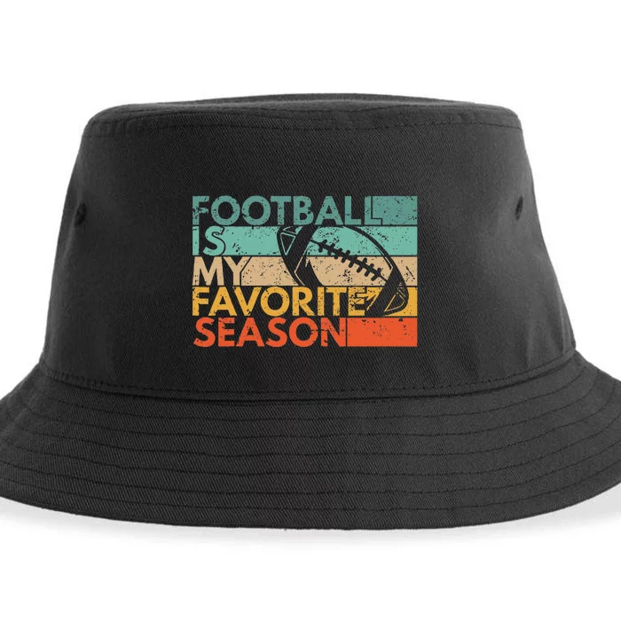 Football Is My Favorite Season Vintage Retro Football Sustainable Bucket Hat