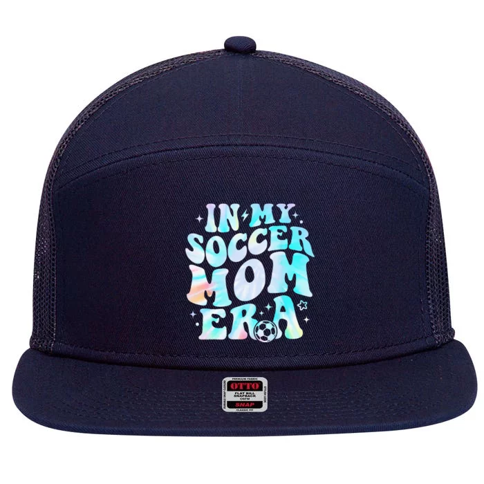 Funny In My Soccer Mom Era Soccer Mama Groovy Tie Dye 7 Panel Mesh Trucker Snapback Hat