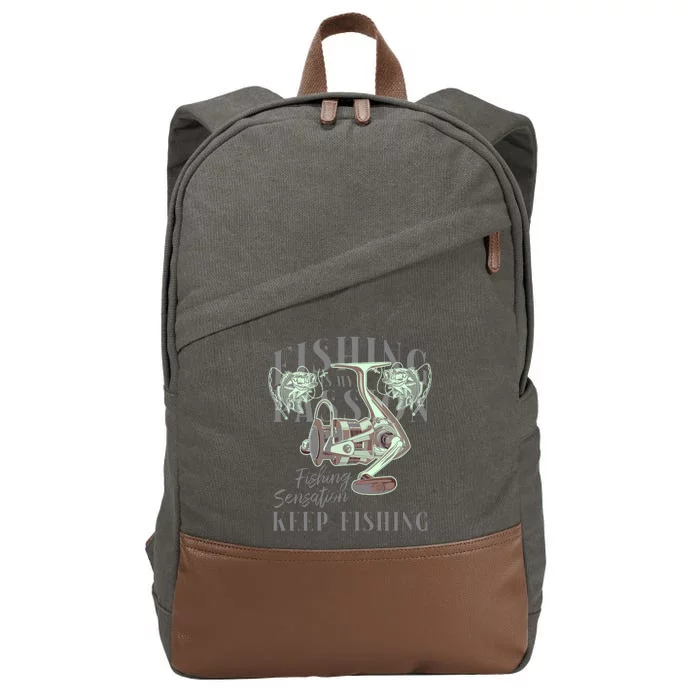 Fishing Is My Passion Cotton Canvas Backpack