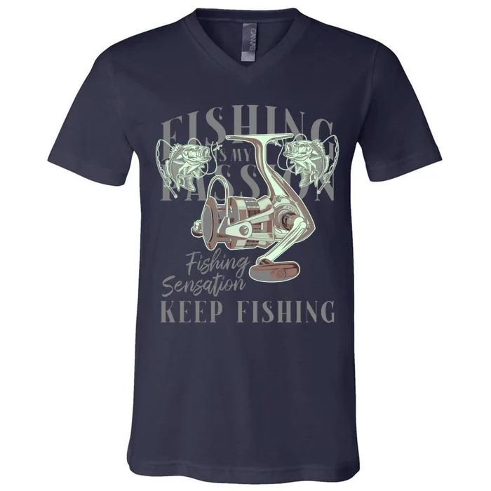 Fishing Is My Passion V-Neck T-Shirt