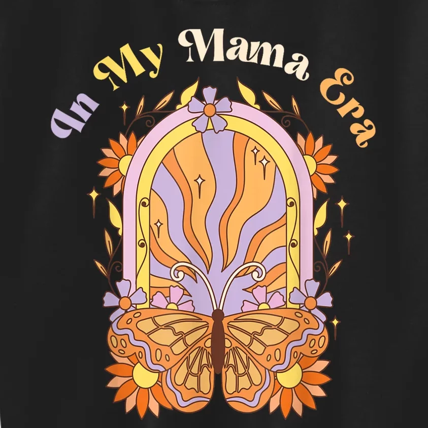 Funny In My Mama Era Lover Groovy Retro Mom Mothers Day Kids Sweatshirt