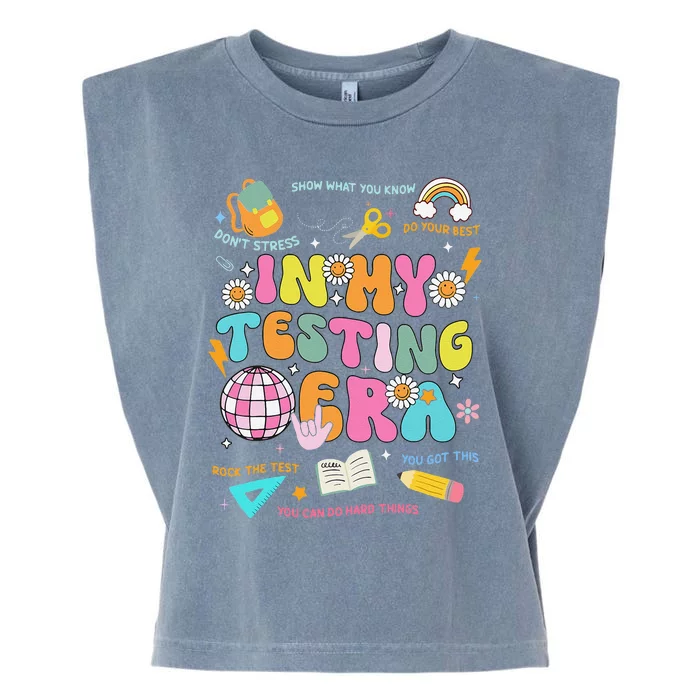 Funny In My Testing Era Test Day Teacher Day Garment-Dyed Women's Muscle Tee