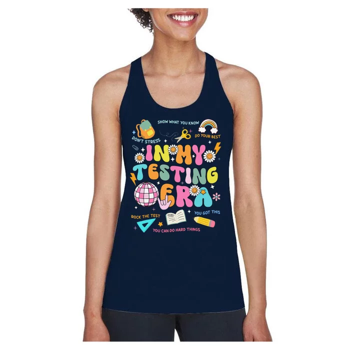 Funny In My Testing Era Test Day Teacher Day Women's Racerback Tank