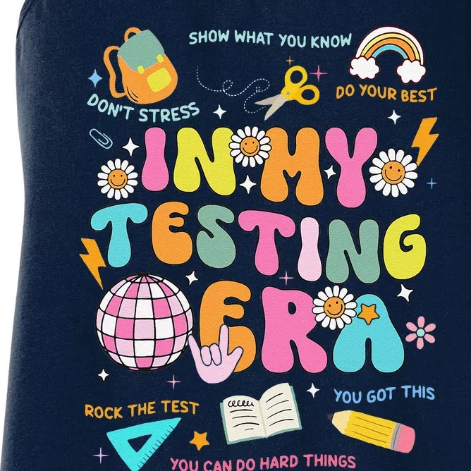 Funny In My Testing Era Test Day Teacher Day Women's Racerback Tank