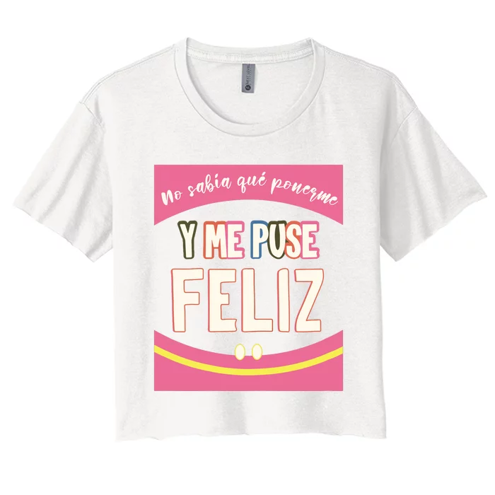 Funny Inspirational Maestra Espanol Spanish Teacher Women's Crop Top Tee