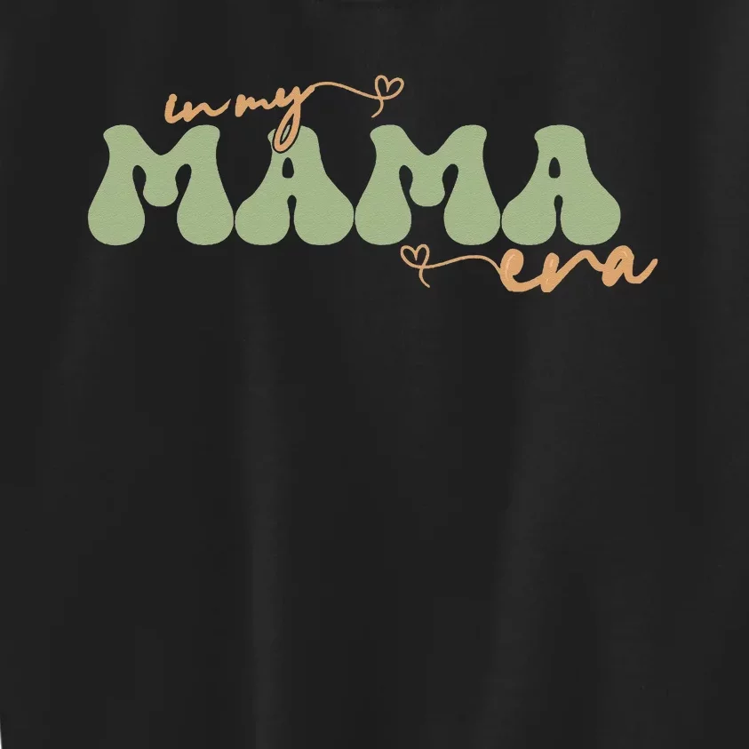 Funny In My Mama Era Lover Groovy Retro Mom Mother's Day Kids Sweatshirt