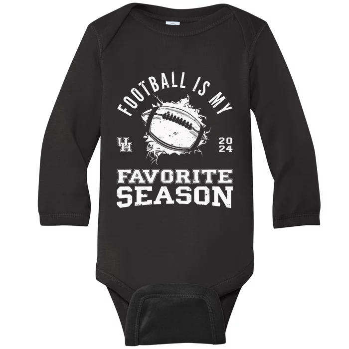 Football Is My Favorite Season Baby Long Sleeve Bodysuit