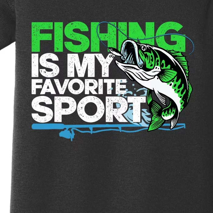 Fishing Is My Favorite Sport Fisherman Baby Bodysuit