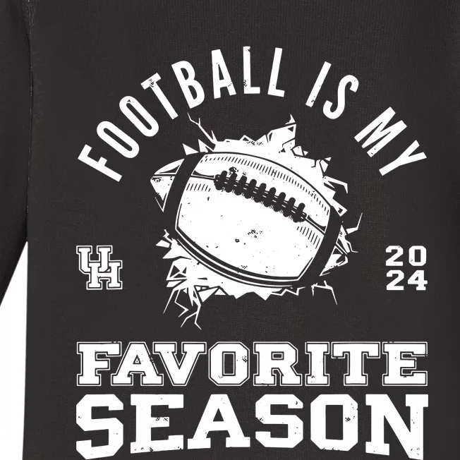 Football Is My Favorite Season Baby Long Sleeve Bodysuit