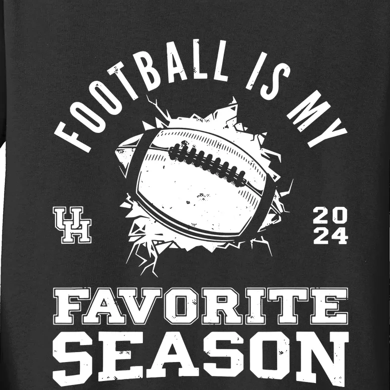 Football Is My Favorite Season Kids Long Sleeve Shirt