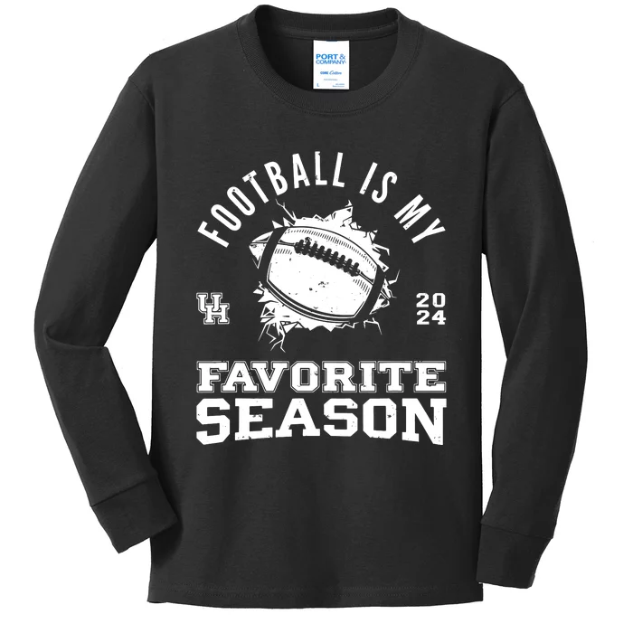 Football Is My Favorite Season Kids Long Sleeve Shirt