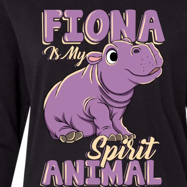 Fiona Is My Spirit Animal Baby Hippo Hippopotamus Lover Funny Gift Womens Cotton Relaxed Long Sleeve T-Shirt