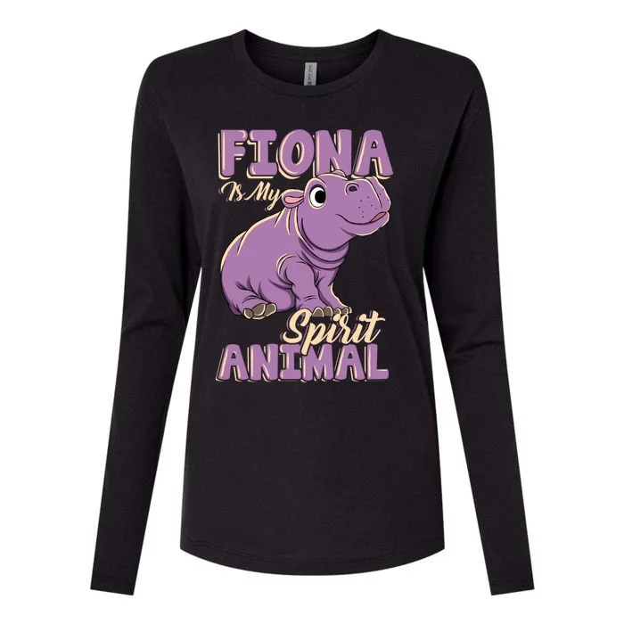 Fiona Is My Spirit Animal Baby Hippo Hippopotamus Lover Funny Gift Womens Cotton Relaxed Long Sleeve T-Shirt