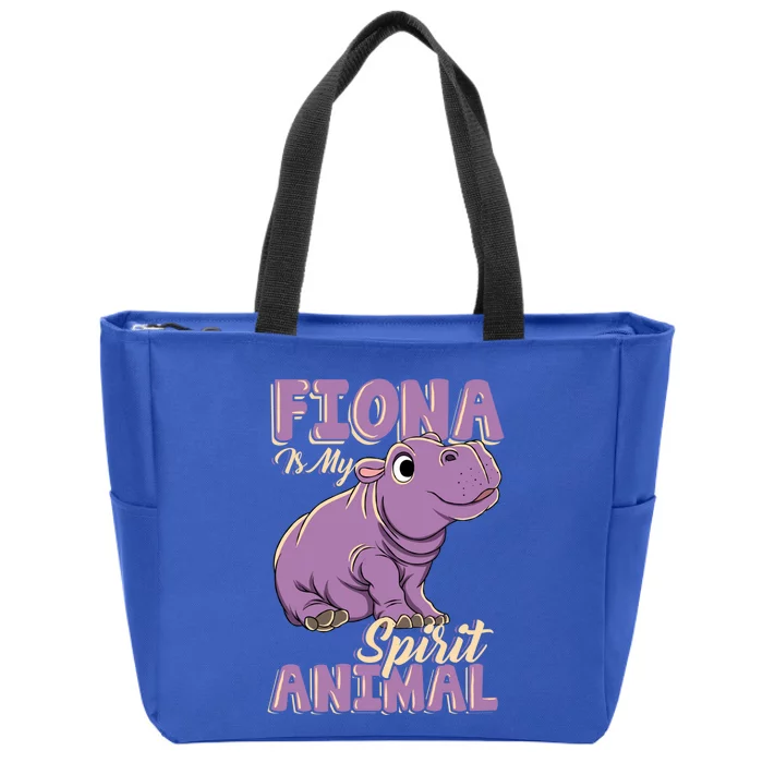 Fiona Is My Spirit Animal Baby Hippo Hippopotamus Lover Funny Gift Zip Tote Bag