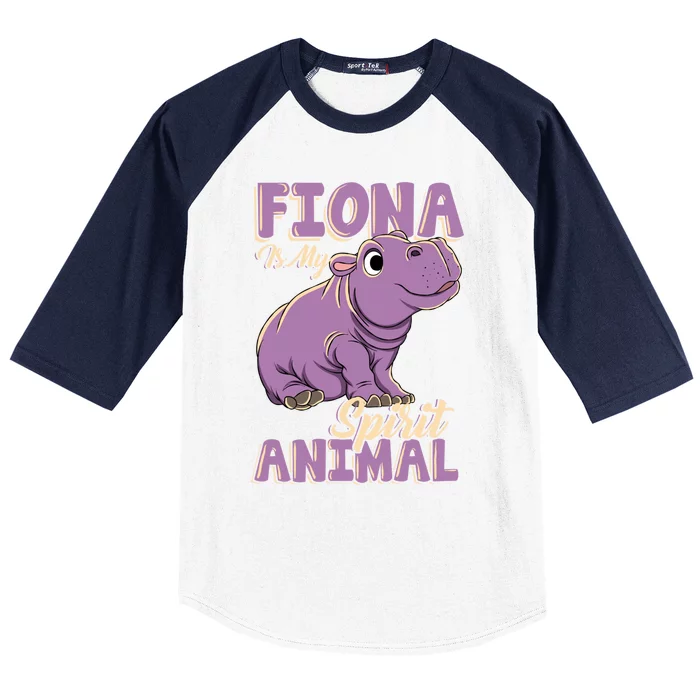 Fiona Is My Spirit Animal Baby Hippo Hippopotamus Lover Funny Gift Baseball Sleeve Shirt