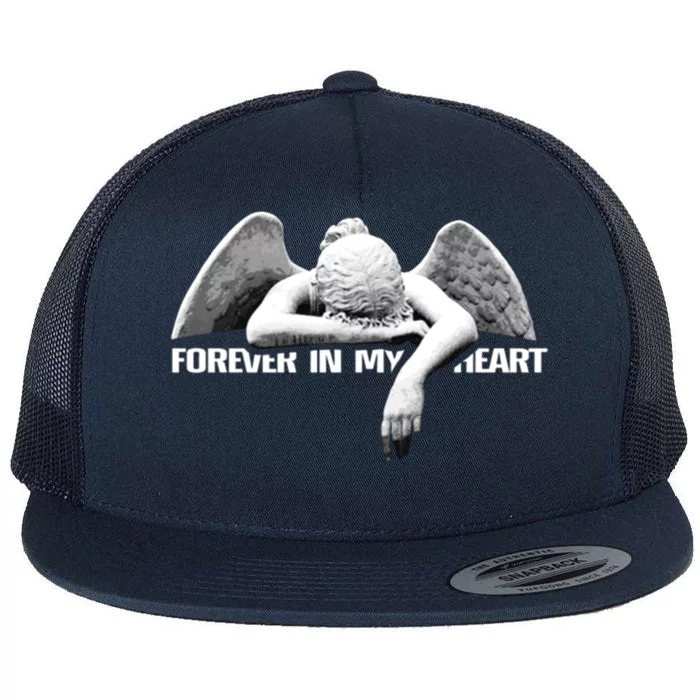 Forever In My Heart Angel Remembrance Honor Your Loved One Great Gift Flat Bill Trucker Hat