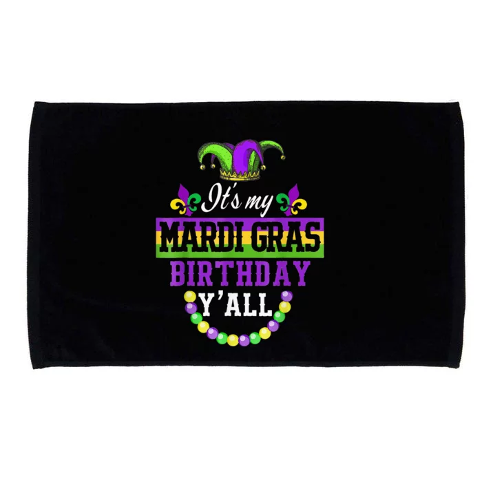 Festival It's My Mardi Gras Birthday y'all Party Masquerade Microfiber Hand Towel