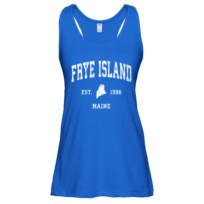 Frye Island Maine Me Vintage Athletic Ladies Essential Flowy Tank