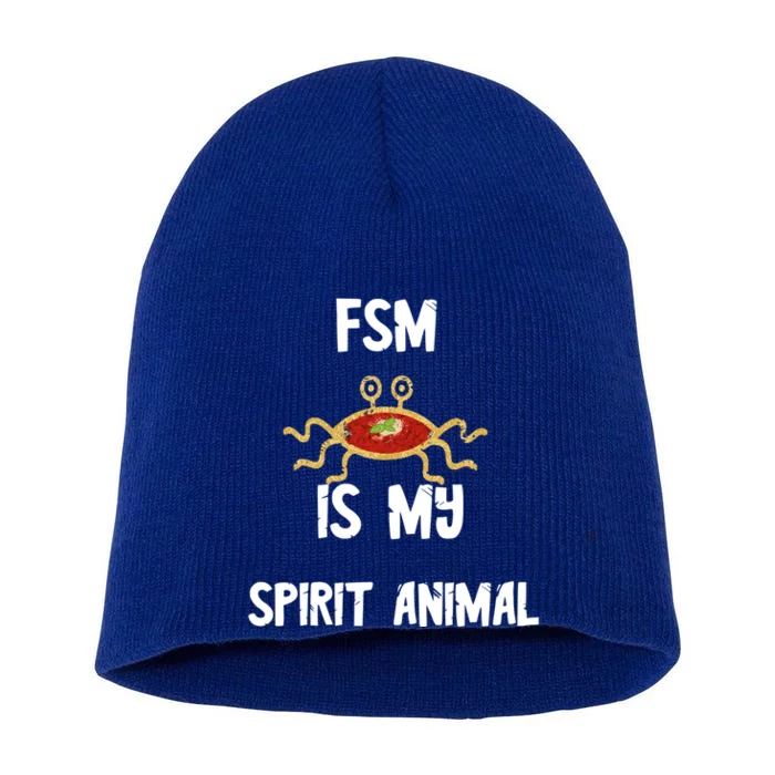 Fsm Is My Spirit Animal Pastafarian Flying Spaghetti Monster Cute Gift Short Acrylic Beanie