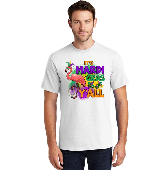 Flamingo ItS Mardi Gras YAll Tall T-Shirt