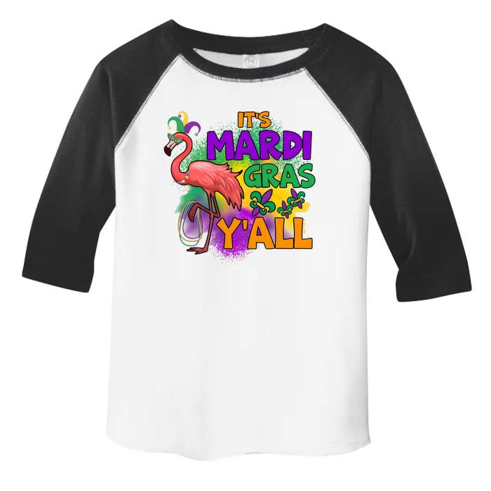 Flamingo ItS Mardi Gras YAll Toddler Fine Jersey T-Shirt