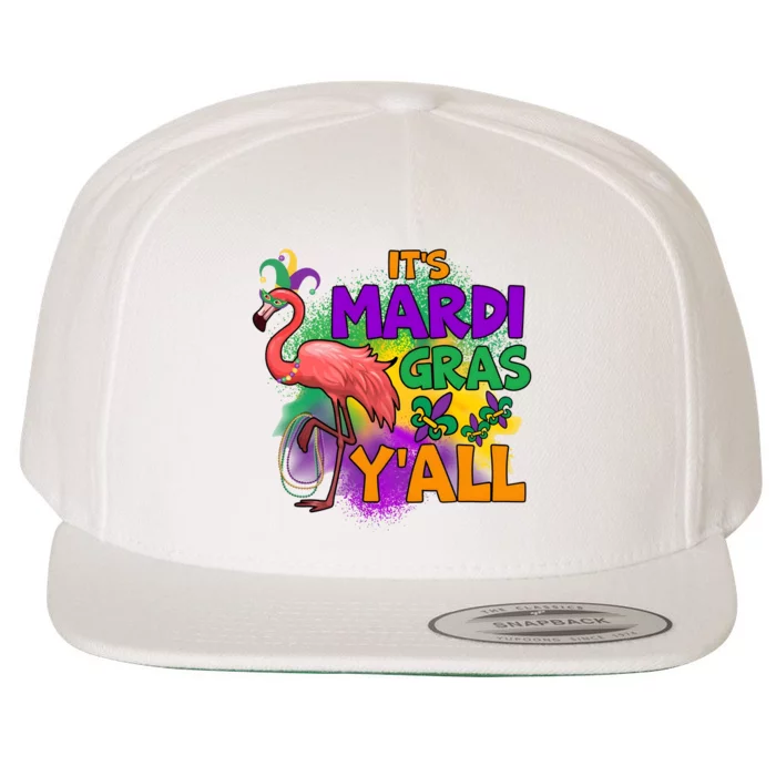 Flamingo ItS Mardi Gras YAll Wool Snapback Cap