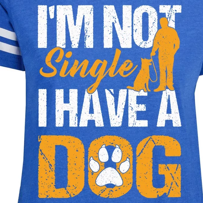 Funny I'm Not Single I Have A Dog Enza Ladies Jersey Football T-Shirt