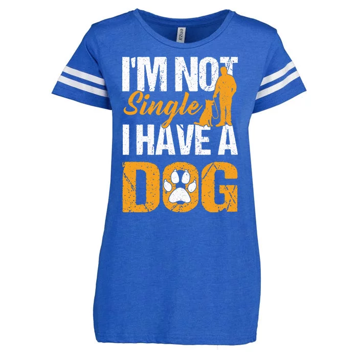 Funny I'm Not Single I Have A Dog Enza Ladies Jersey Football T-Shirt