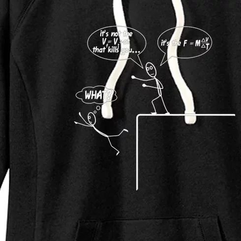 Funny Its Not The Fall Force Equation Gift Funny Physics Science Pun Gift Women's Fleece Hoodie