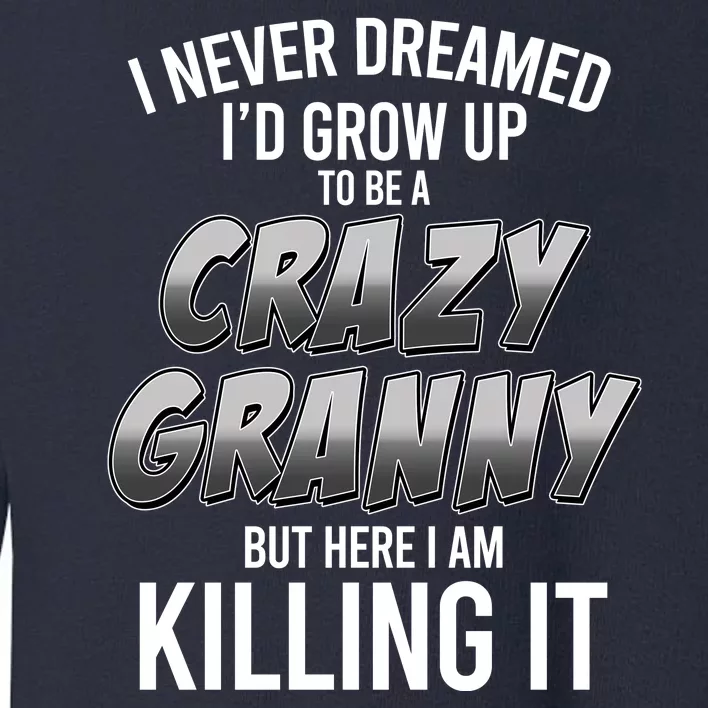 Funny I Never Dreamed I'd Grow Up To Be A Crazy Granny Toddler Sweatshirt