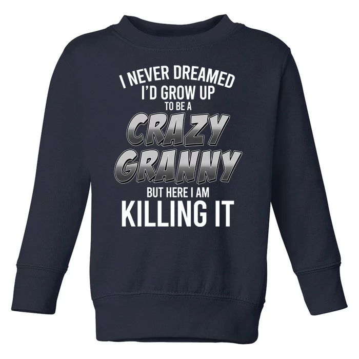 Funny I Never Dreamed I'd Grow Up To Be A Crazy Granny Toddler Sweatshirt